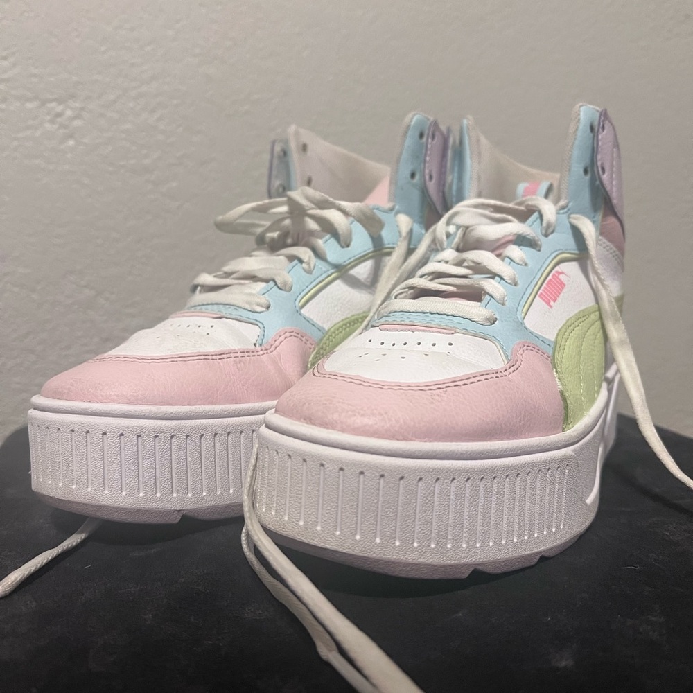 Women’s Pastel Platform Sneakers - Pink, Blue, Green